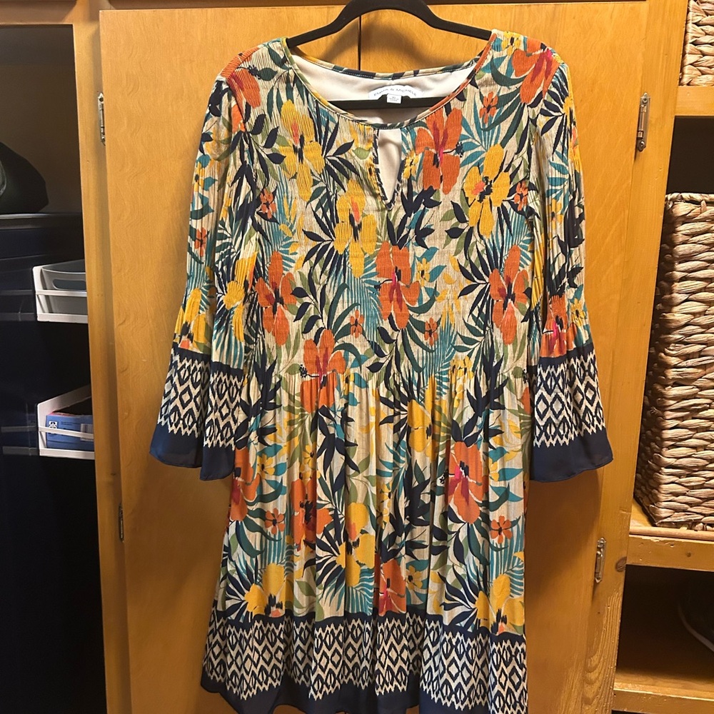Emma & Michele Vibrant Floral Long Sleeve Dress